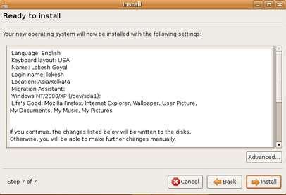 ready to install ubuntu