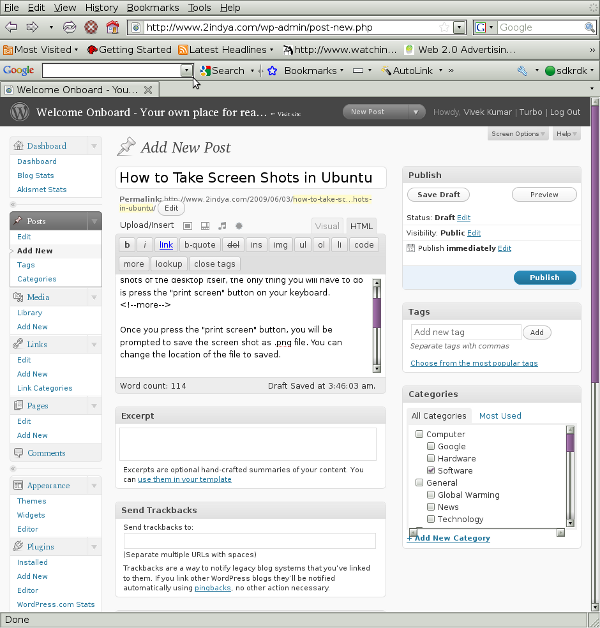 screenshot in ubuntu Screen Shot in Ubuntu of a Particular Window
