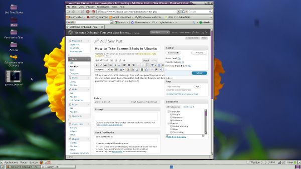 screenshot in ubuntu Screen Shot in Ubuntu with Background Included