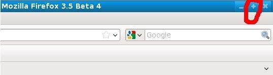 Features of Fedora The "+" sign on the browser window of Mozilla