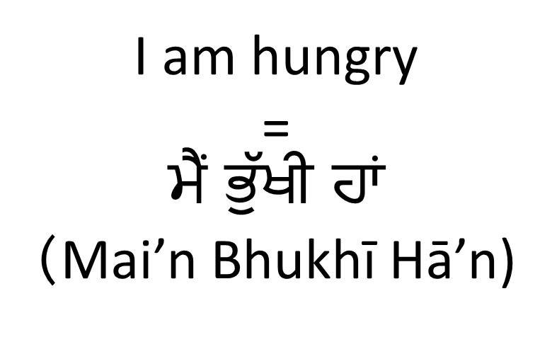 I am hungry in Punjabi (female)