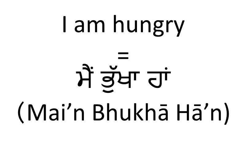 I am hungry in Punjabi (male)