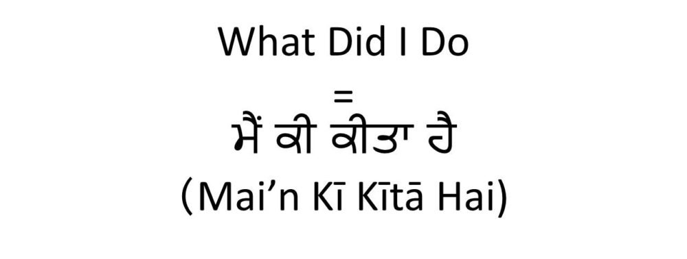 What Did I do in Punjabi