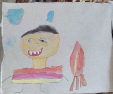 Watercolor Drawing of kids